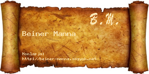 Beiner Manna névjegykártya